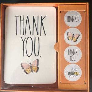 NWT Rae Dunn “THANK YOU” Note Card Set 🦋🦋🦋